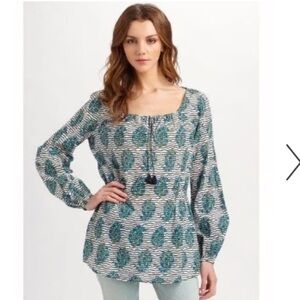 Tory Burch Evelina Tunic. Mult Color NWT Sz 4 Ret $228